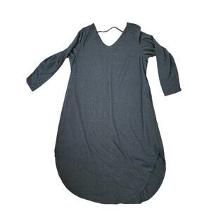 Kancystore Maxi Dress Women’s 3XL Charcoal Gray Long Sleeve Minimalist